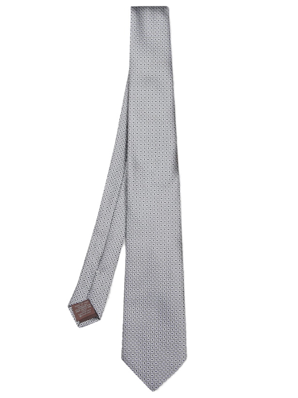 Photo: Canali Grey Geometric Micro Pattern Tie