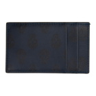 Alexander McQueen Navy Skull Print Slim Card Holder