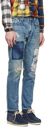 FDMTL Blue Classic Straight Jeans