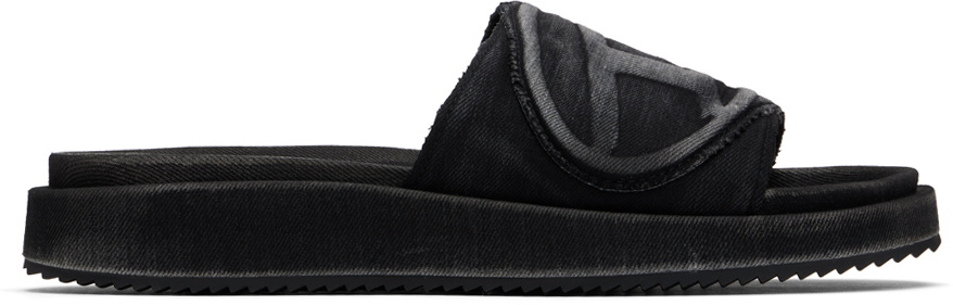 Diesel Black Sa-Slide D Oval Sandals Diesel