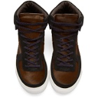 Kolor Brown Calf-Hair High-Top Sneakers