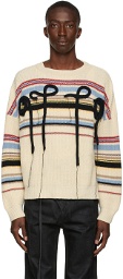 Ottolinger Off-White Carl Stripe Knit Fluff Sweater
