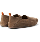Mulo - Collapsible-Heel Suede Loafers - Light brown