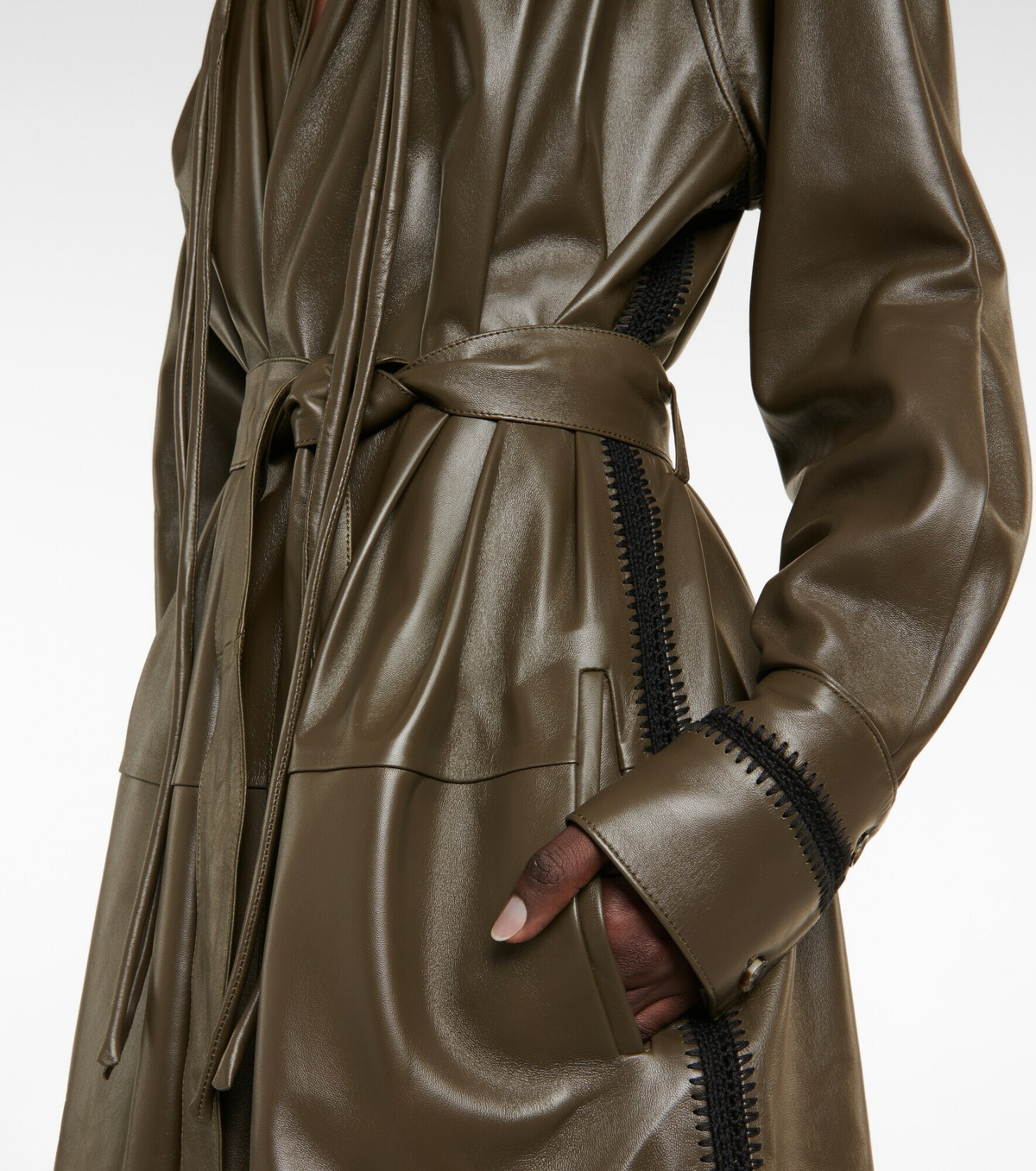 Proenza Schouler - Leather belted midi dress