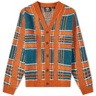 Dickies Men's Galva Check Cardigan in Bombay Brown