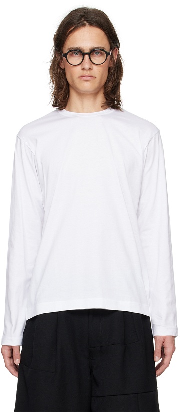 Photo: Comme des Garçons Shirt White Crewneck Long Sleeve T-Shirt