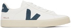 VEJA White & Blue Campo Leather Sneakers