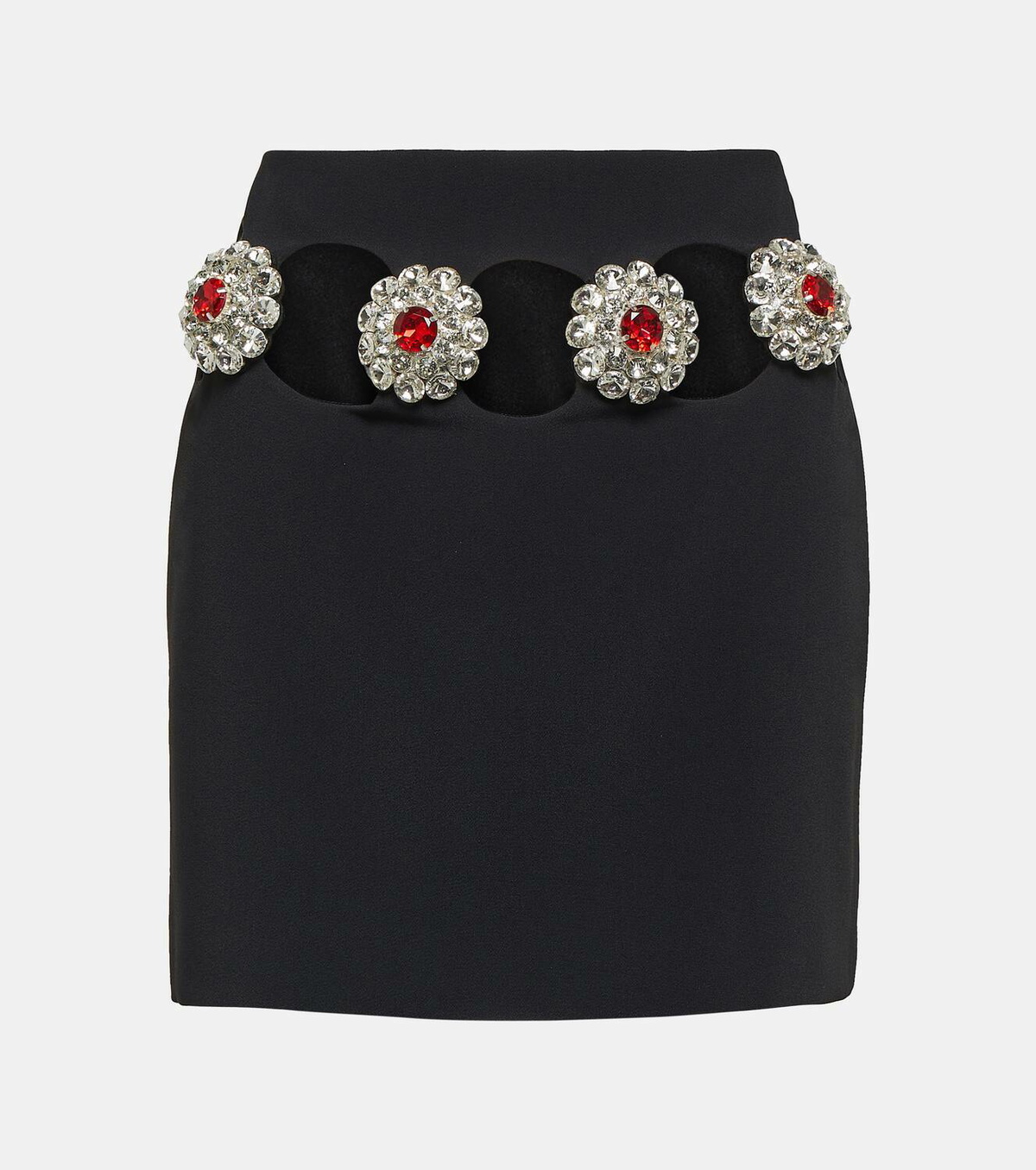David Koma Crystal-embellished cutout miniskirt