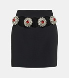 David Koma Crystal-embellished cutout miniskirt