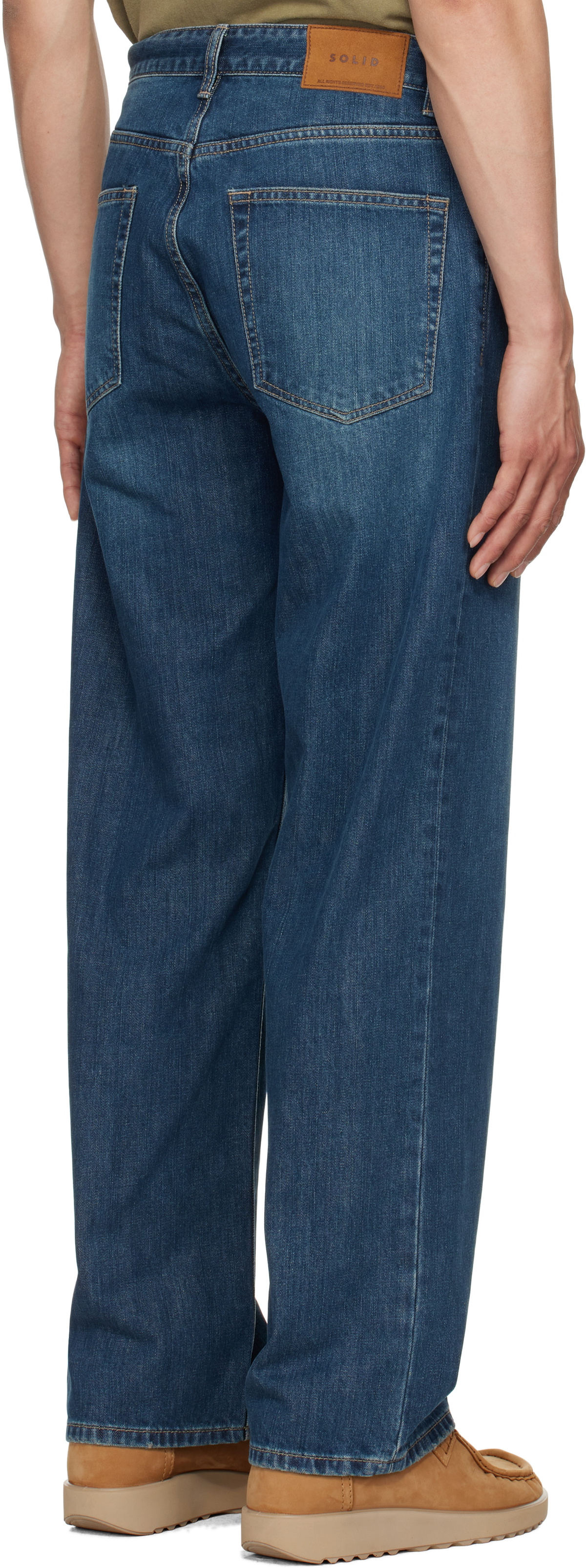 Solid Homme Blue Semi Wide Jeans