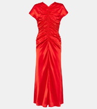 Tove Aubree ruched silk maxi dress