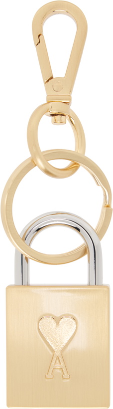 Photo: AMI Paris Gold Ami De Coeur Padlock Keychain