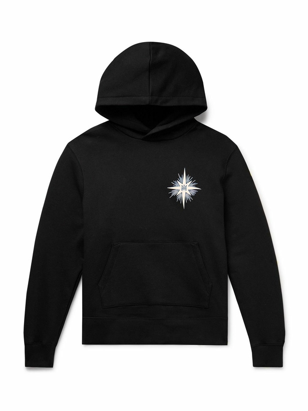 Photo: AMIRI - Starburst Logo-Print Cotton-Blend Jersey Hoodie - Black