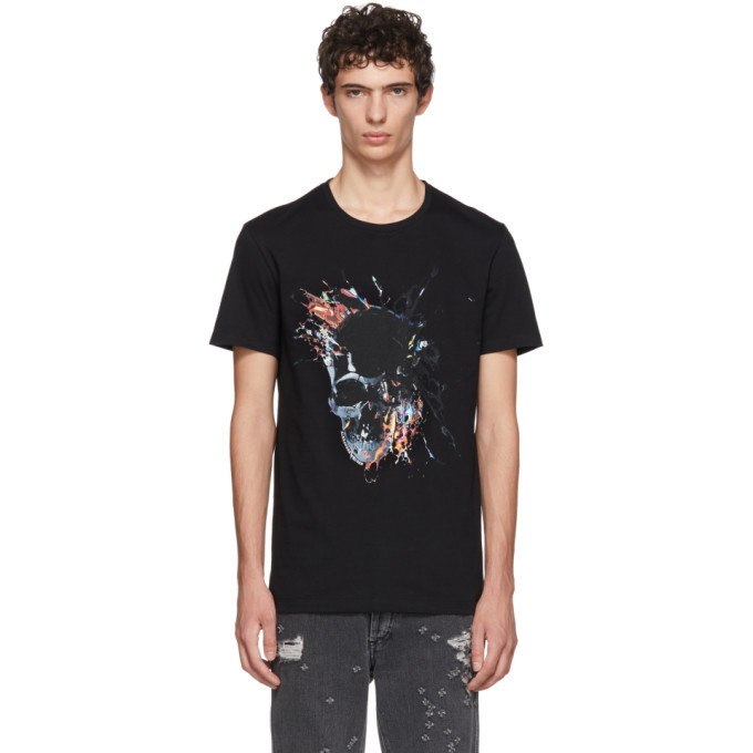 Photo: Alexander McQueen Black Splatter Skull T-Shirt