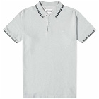 Maison Margiela Men's Embroidered Logo Polo Shirt in Light Grey