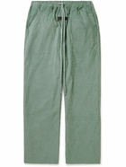 FEAR OF GOD ESSENTIALS - Logo-Appliquéd Cotton-Corduroy Drawstring Trousers - Green