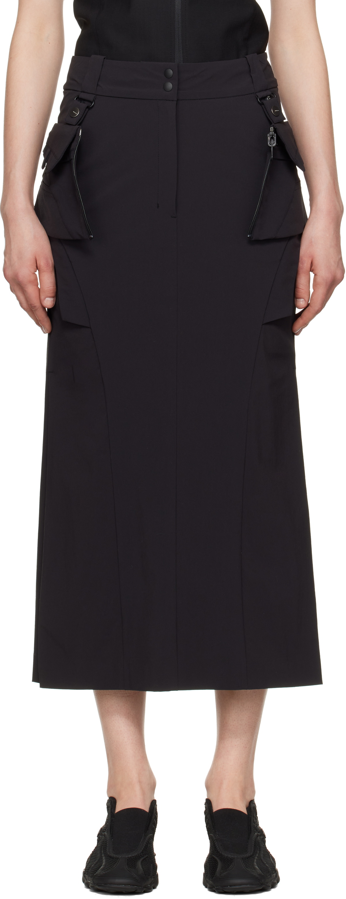 HYEIN SEO Black Cargo Midi Skirt & Top Set