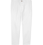 MAN 1924 - Tomi Slim-Fit Tapered Cotton Drawstring Trousers - White