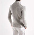 Incotex - Slim-Fit Herringbone Mélange Wool and Yak-Blend Rollneck Sweater - Gray