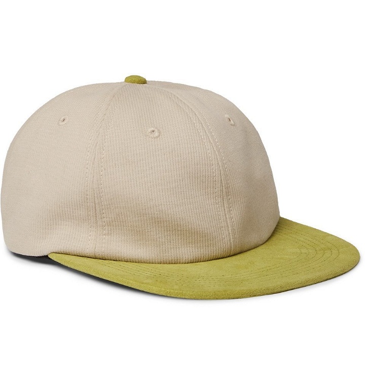 Photo: Pop Trading Company - Logo-Embroidered Cotton and Suede Baseball Cap - Ecru