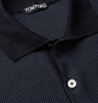 TOM FORD - Cotton and Silk-Blend Polo Shirt - Blue