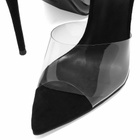 Femme LA Women's Gianni Patent Mule in Kid Suede Black