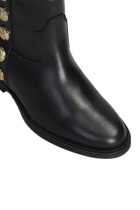 Via Roma 15 Ankle Boots Inside Wedge In Black Leather