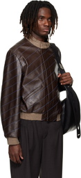 Kiko Kostadinov Brown Tarhos Leather Jacket