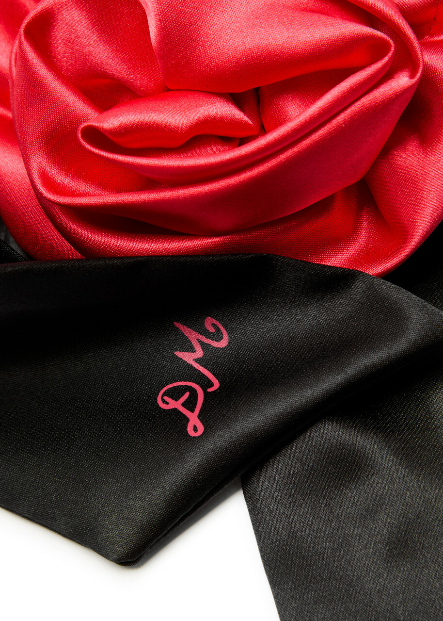 Damson Madder Rosette bow Satin Hair Clip - Black - One Size