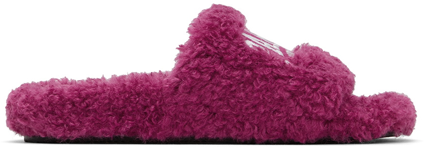 Balenciaga Pink Cities Furry Slide Sandals Balenciaga Balenciaga Pink Cities Furry Slide Sandals Balenciaga