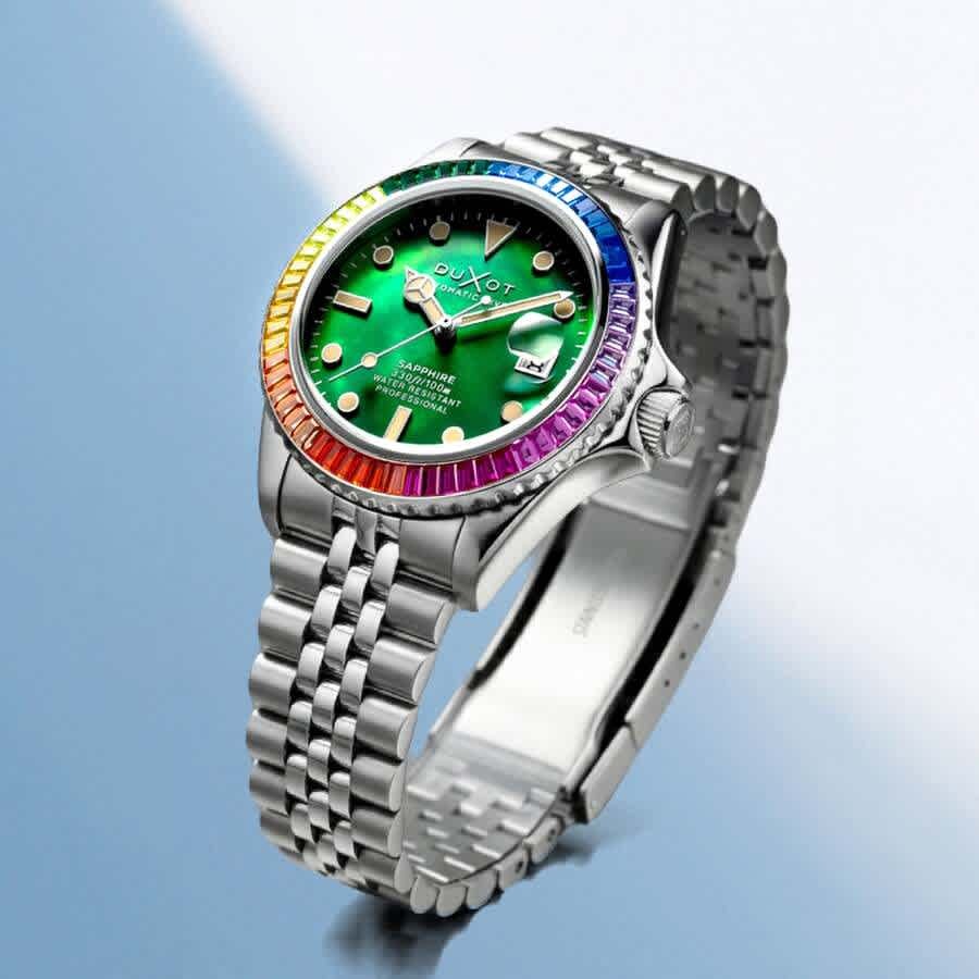 Duxot Atlantica 40 Rainbow Automatic Green Dial Mens Watch DX-2077-66