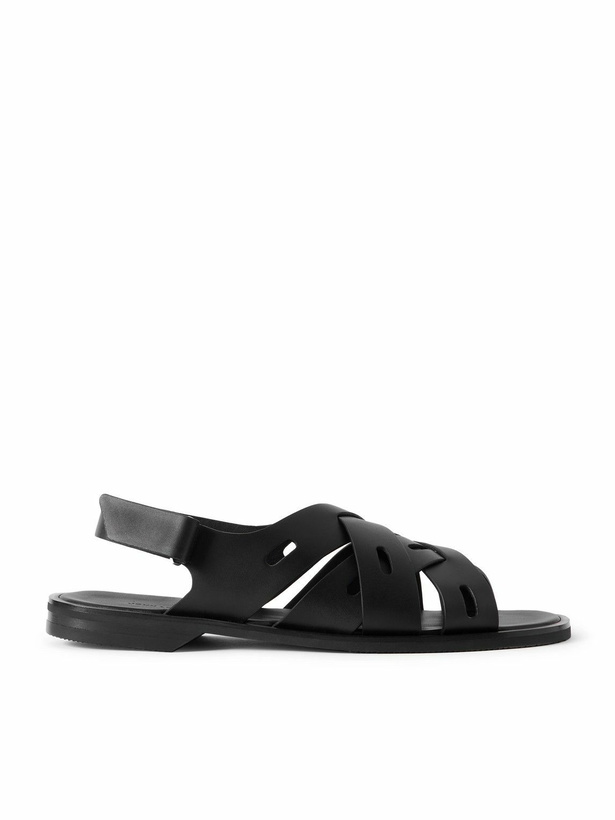 Photo: John Lobb - Seaford Woven Leather Sandals - Black