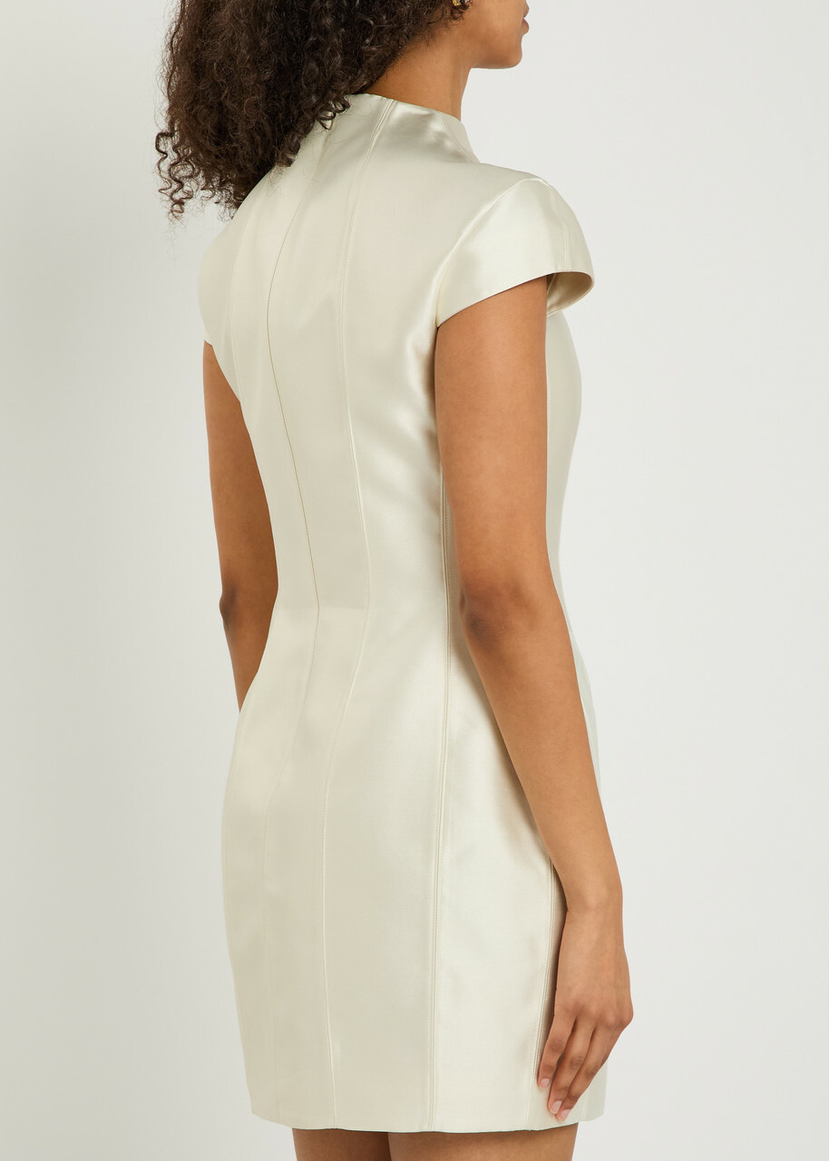 DE LA Vali Zena Darted Crepe Mini Dress Ivory