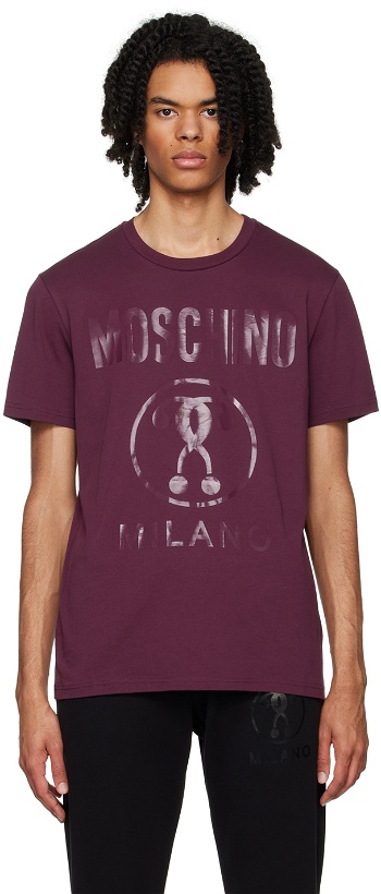 Photo: Moschino Burgundy Double Question Mark T-Shirt