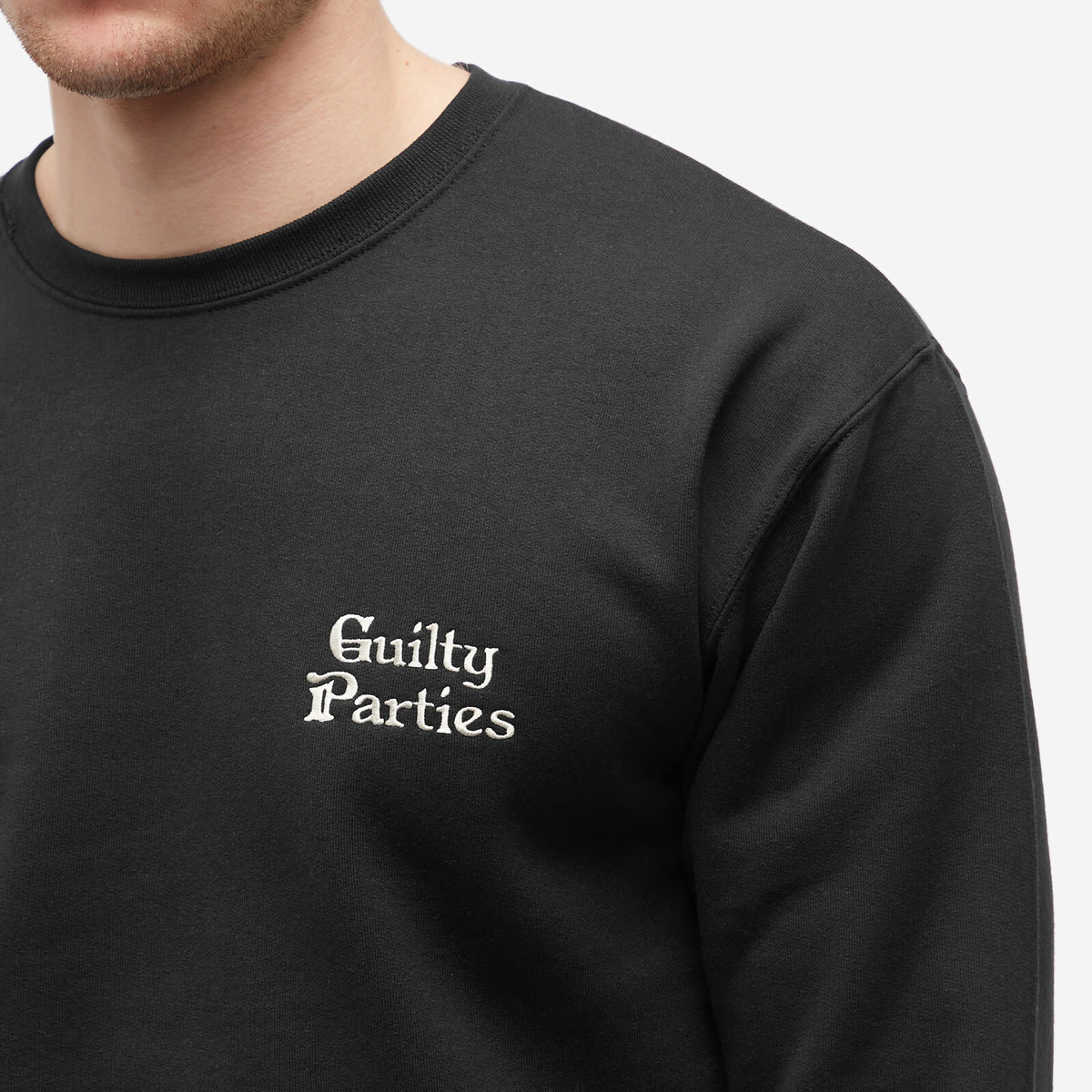 Wacko Maria Men's Gothic Logo Crew Neck Sweat in Black Wacko