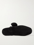 Thom Browne - Hector Shearling-Trimmed Suede Slippers - Black