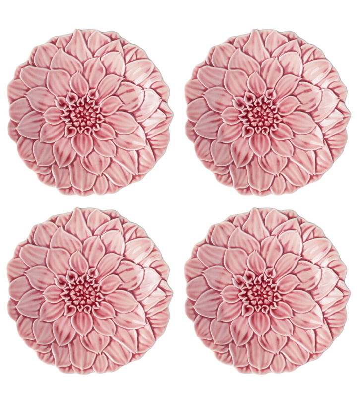 Photo: Bordallo Pinheiro Maria Flor Dahlia set of 4 ceramic dinner plates
