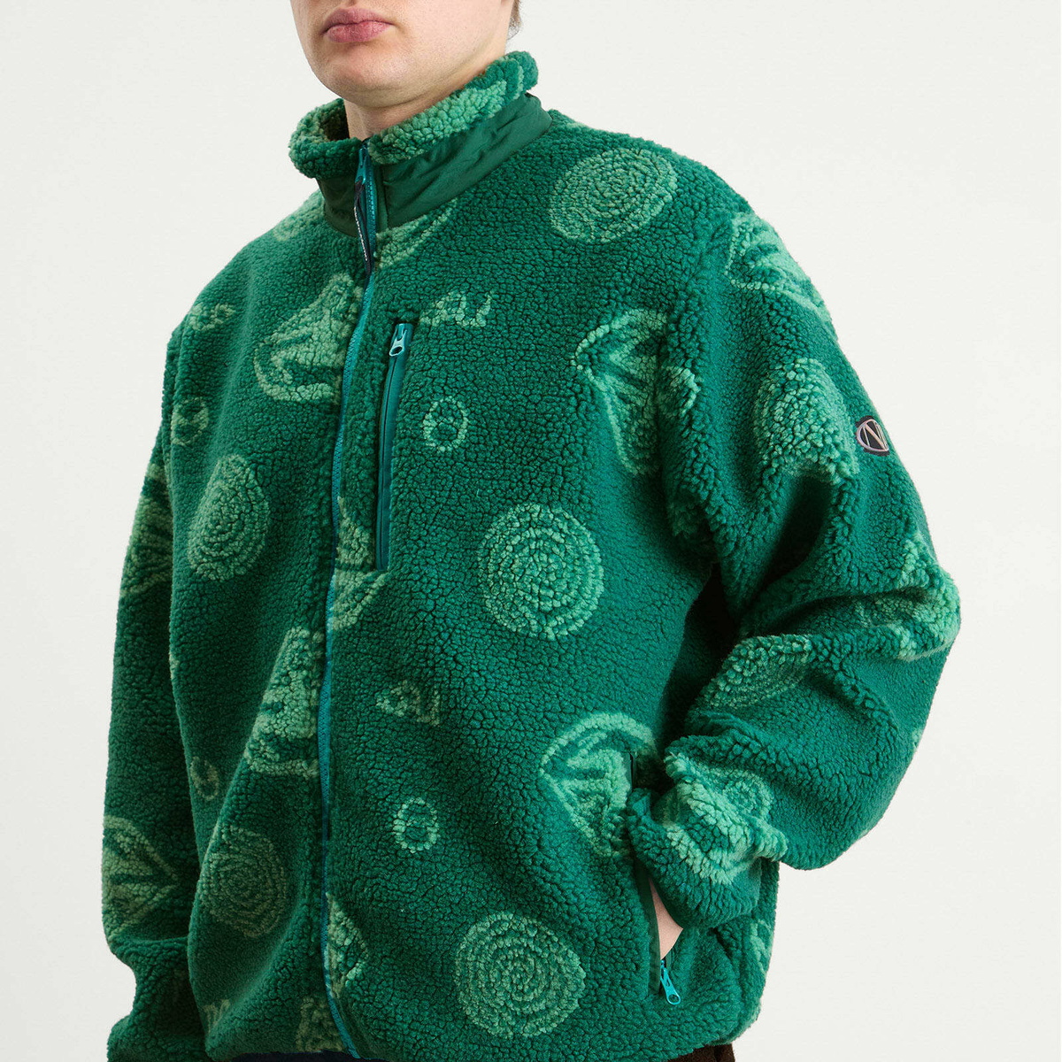 No Problemo Men's Space Travel Fleece Jacket in Aqua