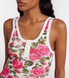 Chloé Floral ribbed cotton-blend tank top