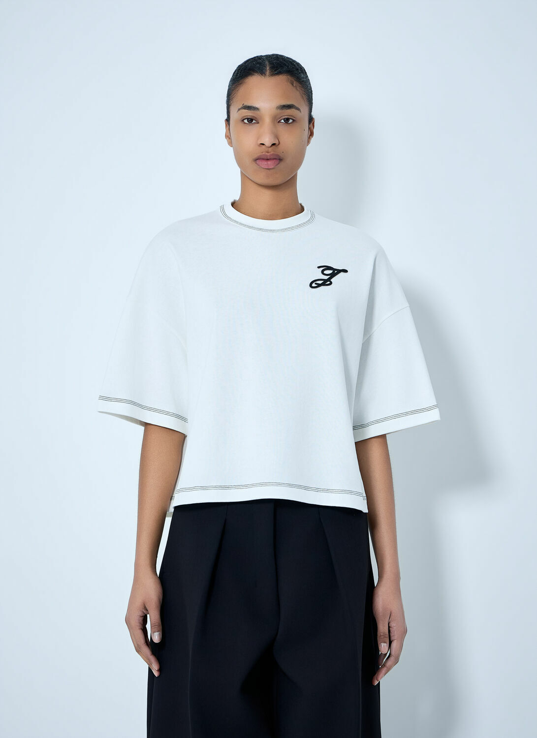 Jacquemus Logo Embroidered Boxy T-Shirt