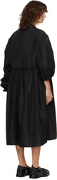 Simone Rocha Black Embellished Signature Smock Shirt Midi Dress