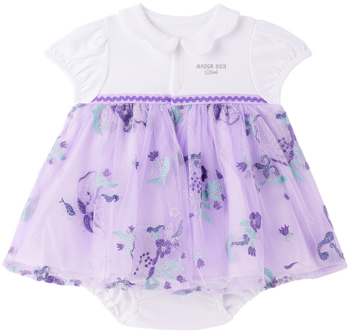 Photo: ANNA SUI MINI SSENSE Exclusive Baby Purple & White Mermaid Dress