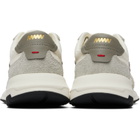 Hugo Off-White & Gray Logo Detail Suede-Trim Sneakers