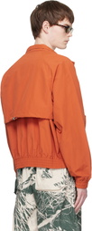 Reese Cooper Orange Nylon Cinched Harrington Jacket