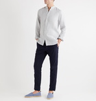 Frescobol Carioca - Johannes Huebl Grandad-Collar Linen Shirt - Gray