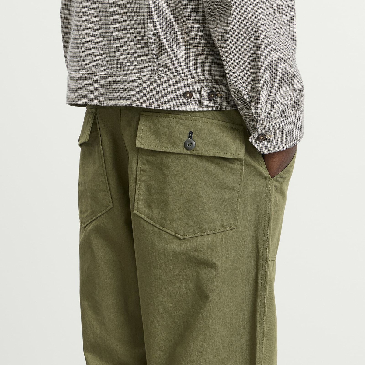 Universal Works Men's Twill Fatigue Pant in Light Olive