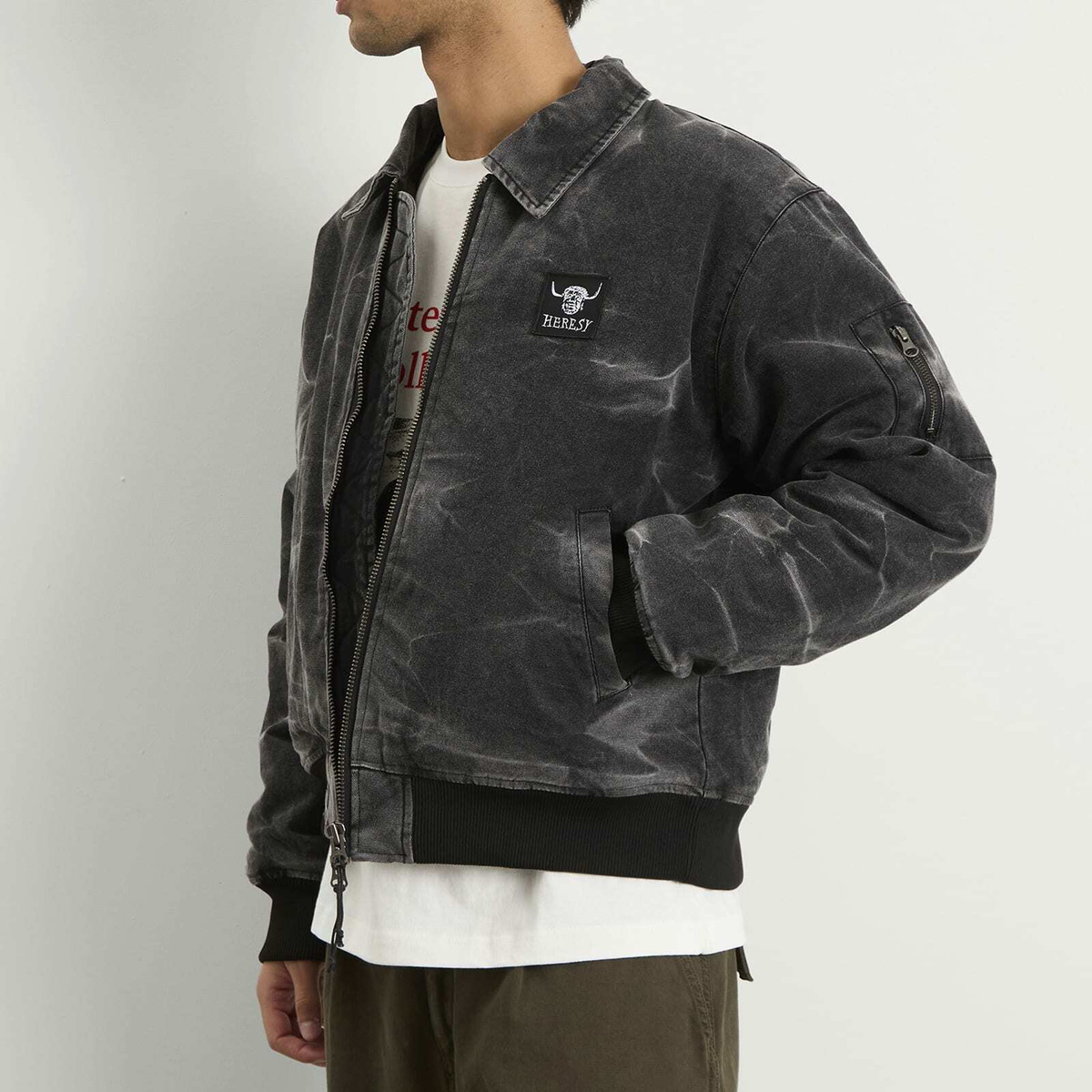 Heresy Men's Ooser Bomber Jacket in Ash