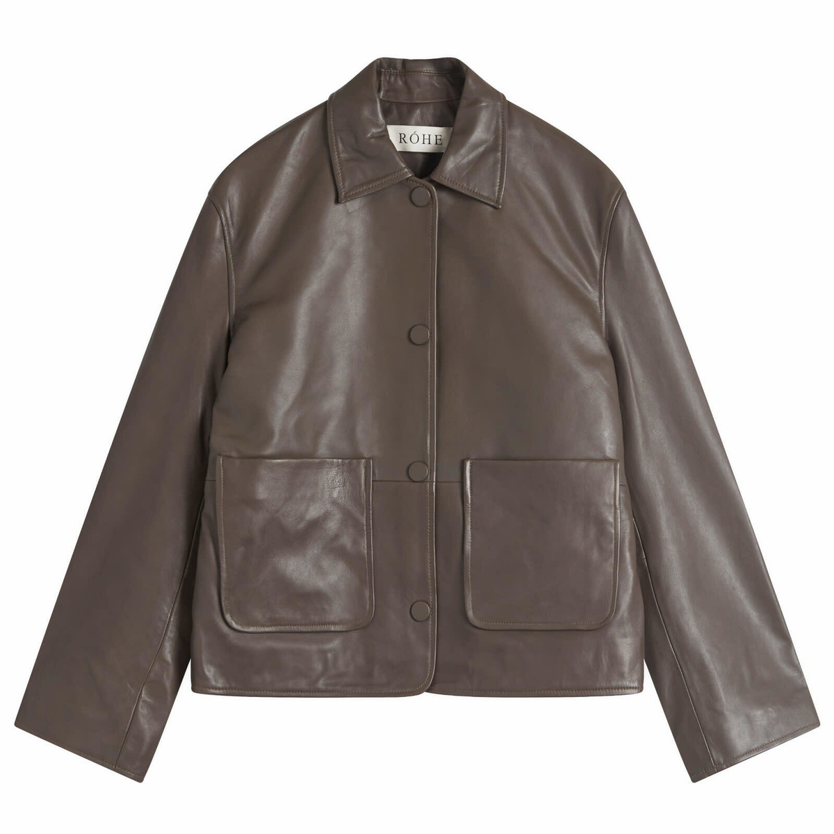 Róhe Women's Patch Leather Jacket in Earth Róhe
