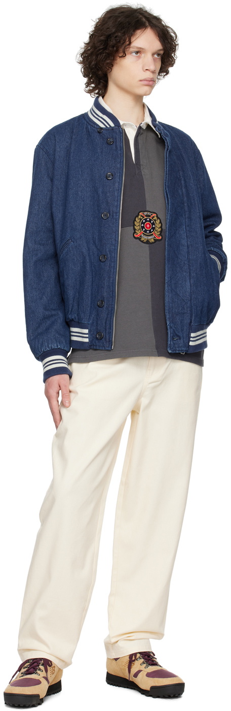 Pop Trading Company Indigo Varsity Denim Jacket