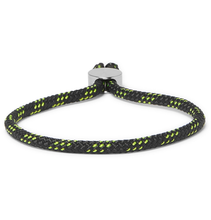 Photo: Alice Made This - Bradshaw Striped Cord and Stainless Steel Bracelet - Black